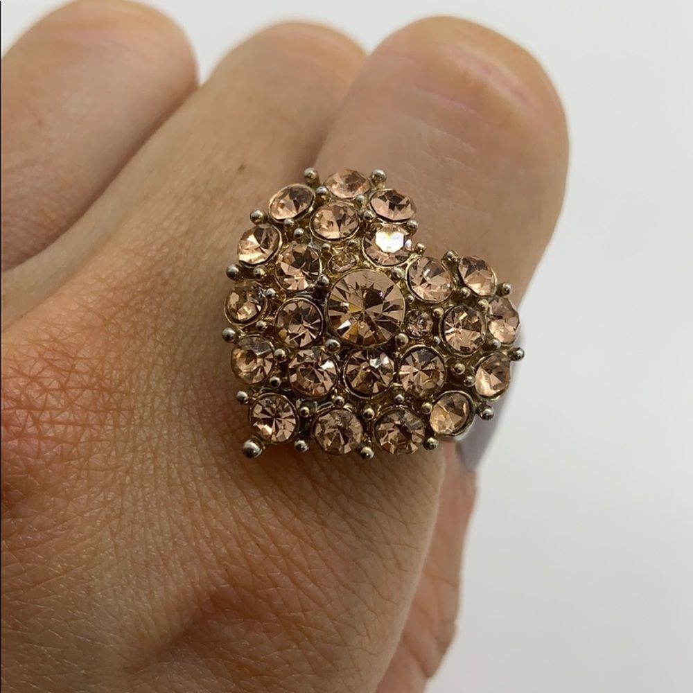 Rose Gold Crystal Heart Ring